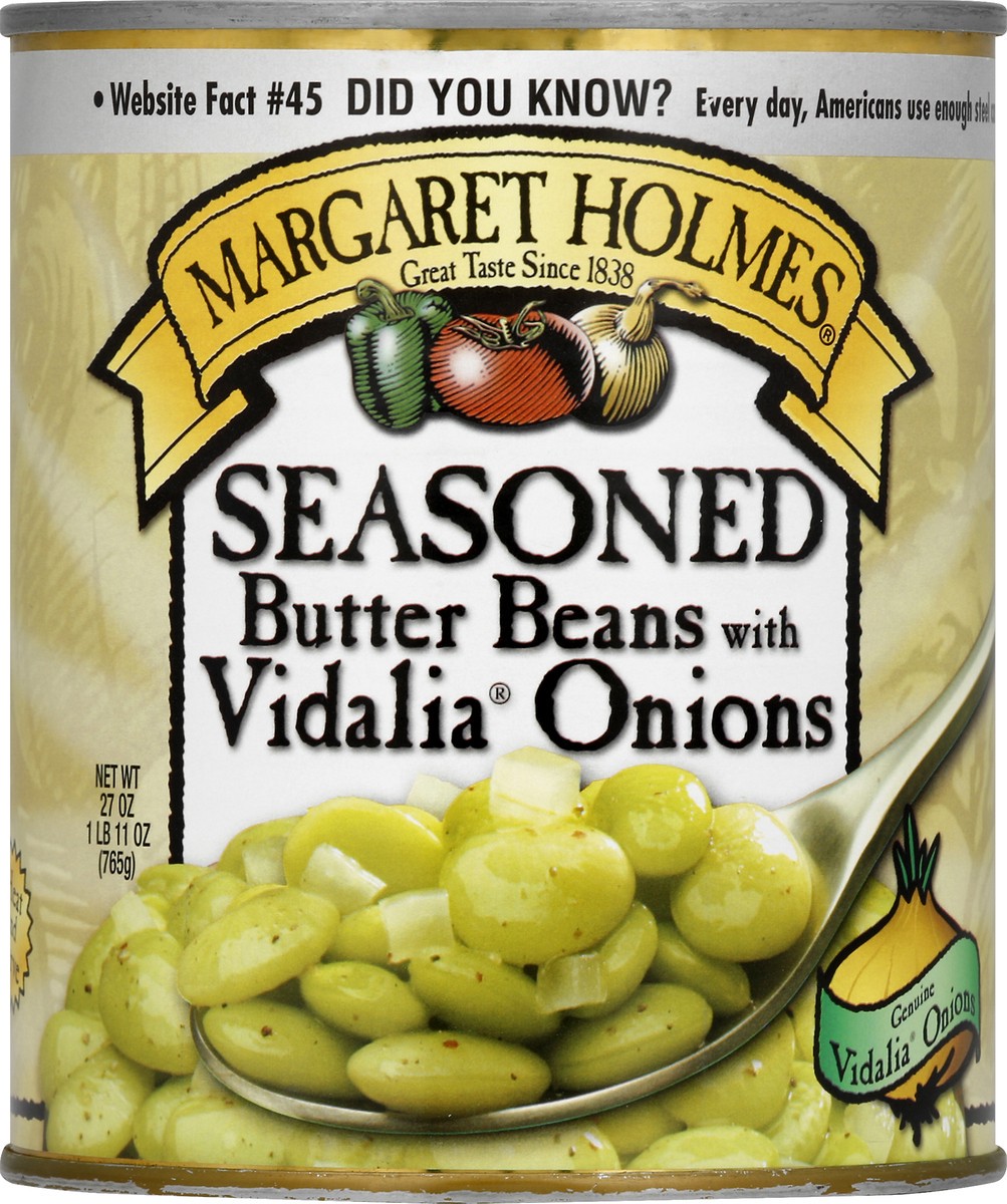 slide 5 of 6, Margaret Holmes Seasoned Butter Beans with Vidalia Onions, 27 oz