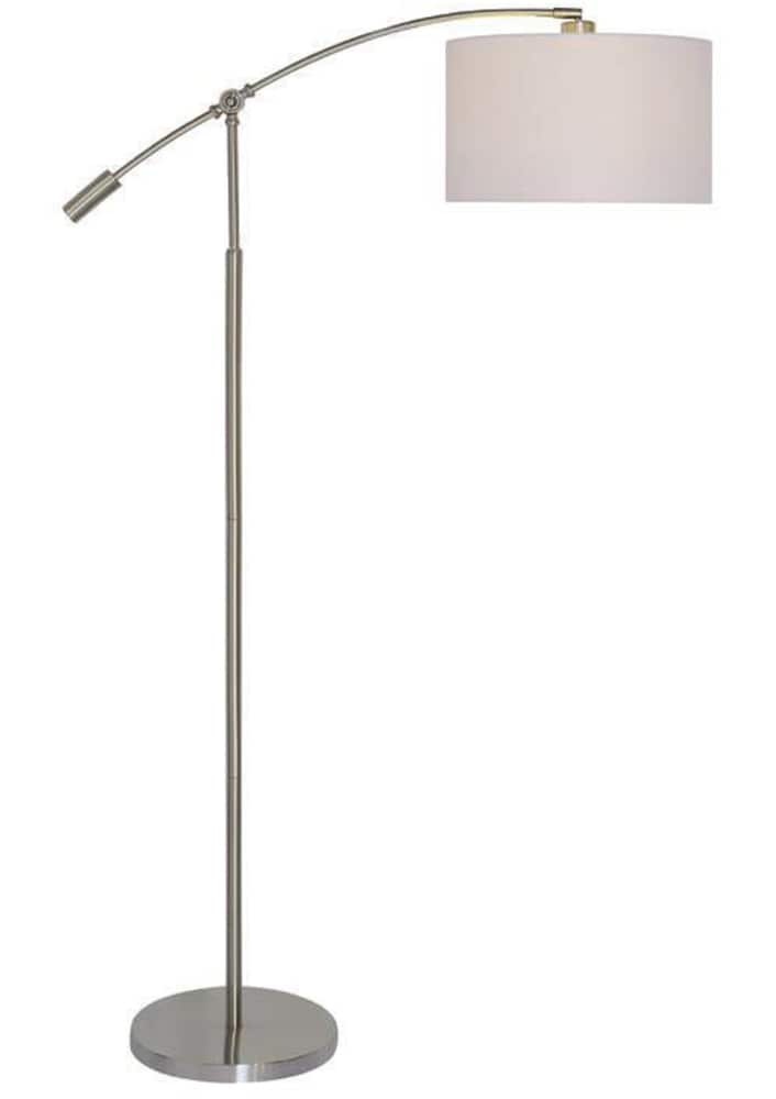 slide 1 of 1, HD Designs Harper Arc Brushed Steel Floor Lamp - Silver/White, 65 in