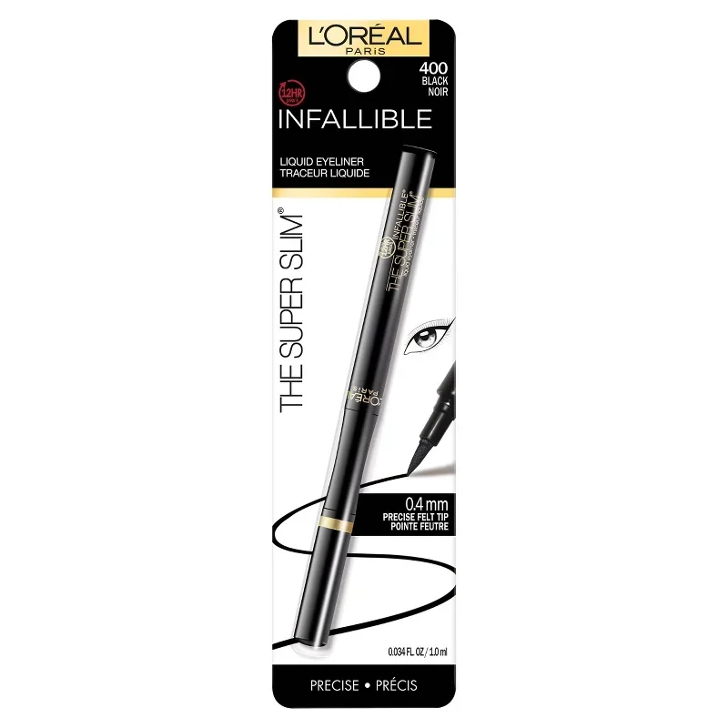 slide 1 of 3, L'Oréal Infallible The Super Slim Liner, Black, 0.034 Oz, 0.03 oz