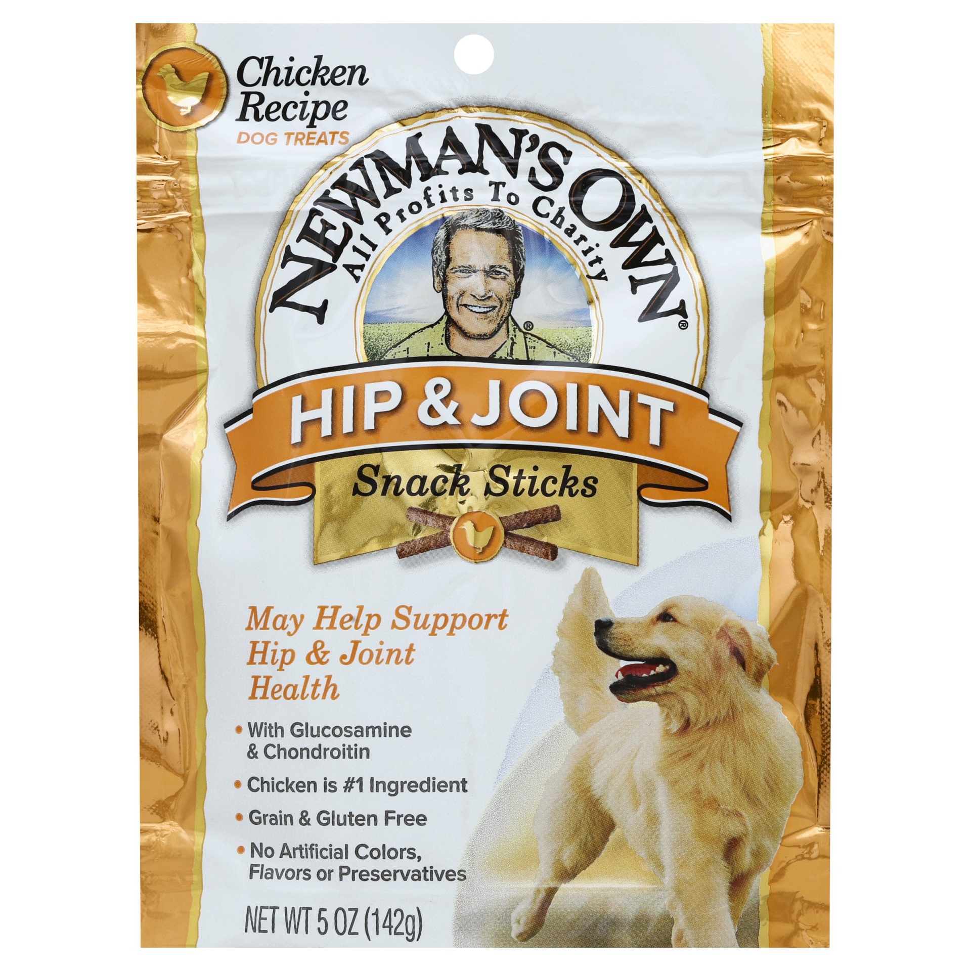 slide 1 of 2, Newman's Own Hip & Joint Chicken Snack Sticks, 5 oz