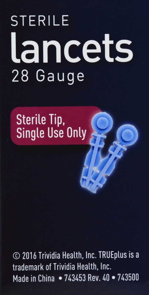 slide 5 of 8, TRUEplus Lancets 100 ea, 100 ct