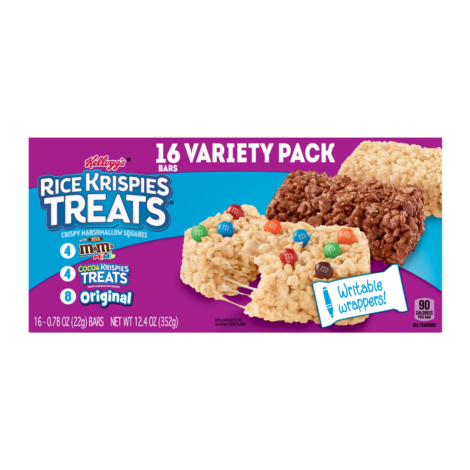 slide 2 of 5, Kellogg's Rice Krispies Treats Marshmallow Snack Bars, Kids Snacks, School Lunch, Variety Pack, 12.4 oz