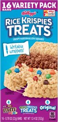 Kellogg's Rice Krispies Treats Marshmallow Snack Bars, Variety Pack, 12.4 oz, 16 Count