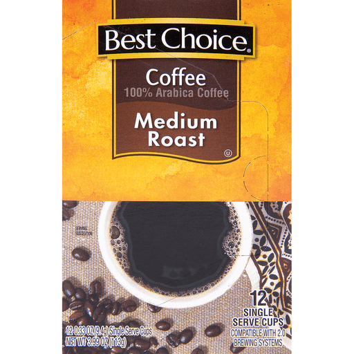 slide 1 of 1, Best Choice Medium Roast Coffee K-Cup - 12 ct, 12 ct