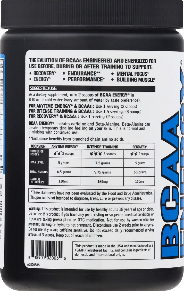 slide 2 of 9, Evlution Nutrition Bcaa Energy Blue Raz Flavor Dietary Supplement Powder, 9.52 oz