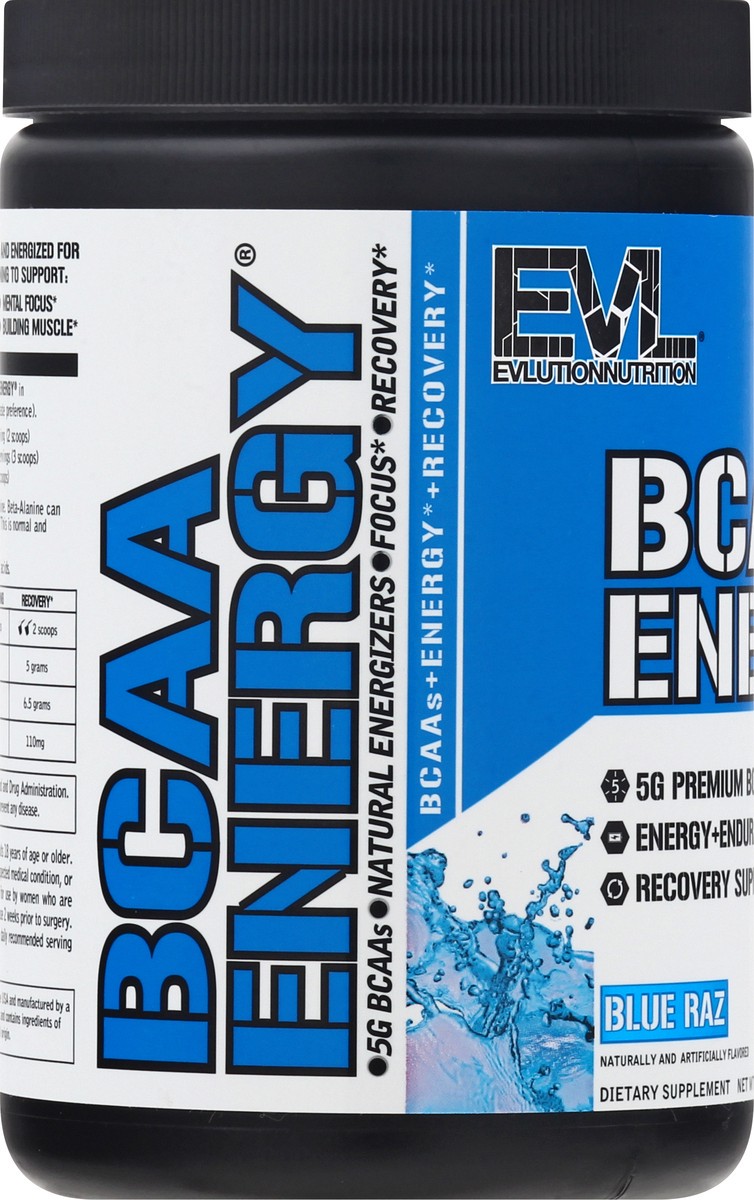 slide 9 of 9, Evlution Nutrition Bcaa Energy Blue Raz Flavor Dietary Supplement Powder, 9.52 oz