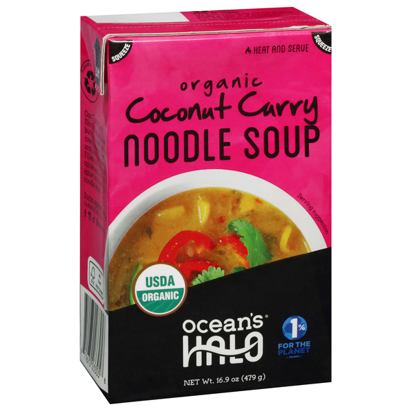 slide 1 of 1, Ocean's Halo Organic Coconut Curry Noodle Soup, 16.9 oz