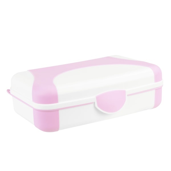 slide 1 of 7, Office Depot Brand Overmolded Web Pencil Box, 2-3/4''H X 5-1/4''W X 8''D, Pink/White, 1 ct