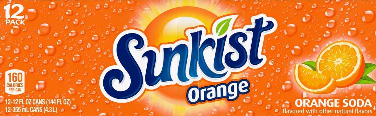 slide 7 of 7, Sunkist Orange Soda, 12 ct; 12 fl oz