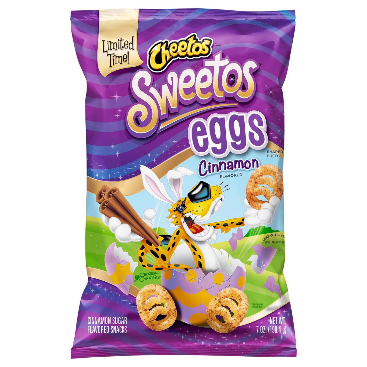 slide 1 of 1, Cheetos Sweetos Eggs Cinnamon Sugar Flavored Snacks Cinnamon Flavored 7 Oz, 7 oz