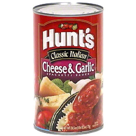 slide 1 of 1, Hunts Cheese Garlic Spaghetti Sauce, 26.5 fl oz