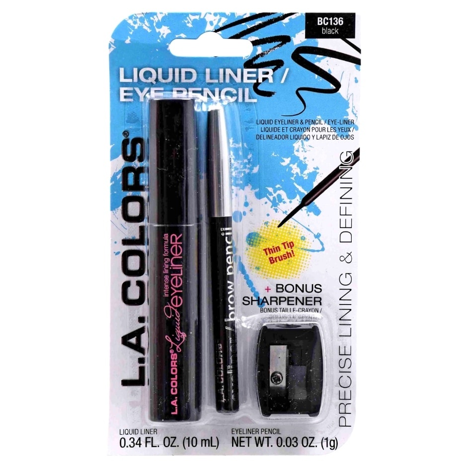 slide 1 of 1, LA Colors L.A. Colors Liquid Liner & Eye Pencil In Black, 1 ct