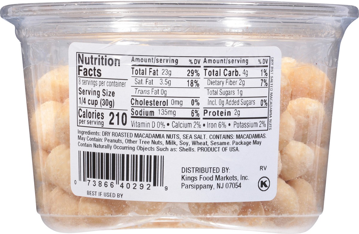 slide 4 of 14, Kings Dry Roasted Salted Macadamia Nuts 8 oz, 8 oz