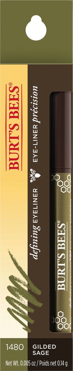 slide 4 of 4, Burt's Bees 100% Natural Origin Defining Eyeliner, Gilded Sage, Metallic Finish - 0.005 Ounce, 0.14 g