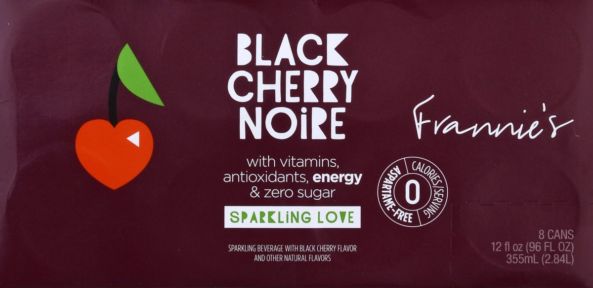 slide 11 of 13, Frannie's Black Cherry Noire Sparkling Water - 8 ct; 12 fl oz, 8 ct; 12 fl oz