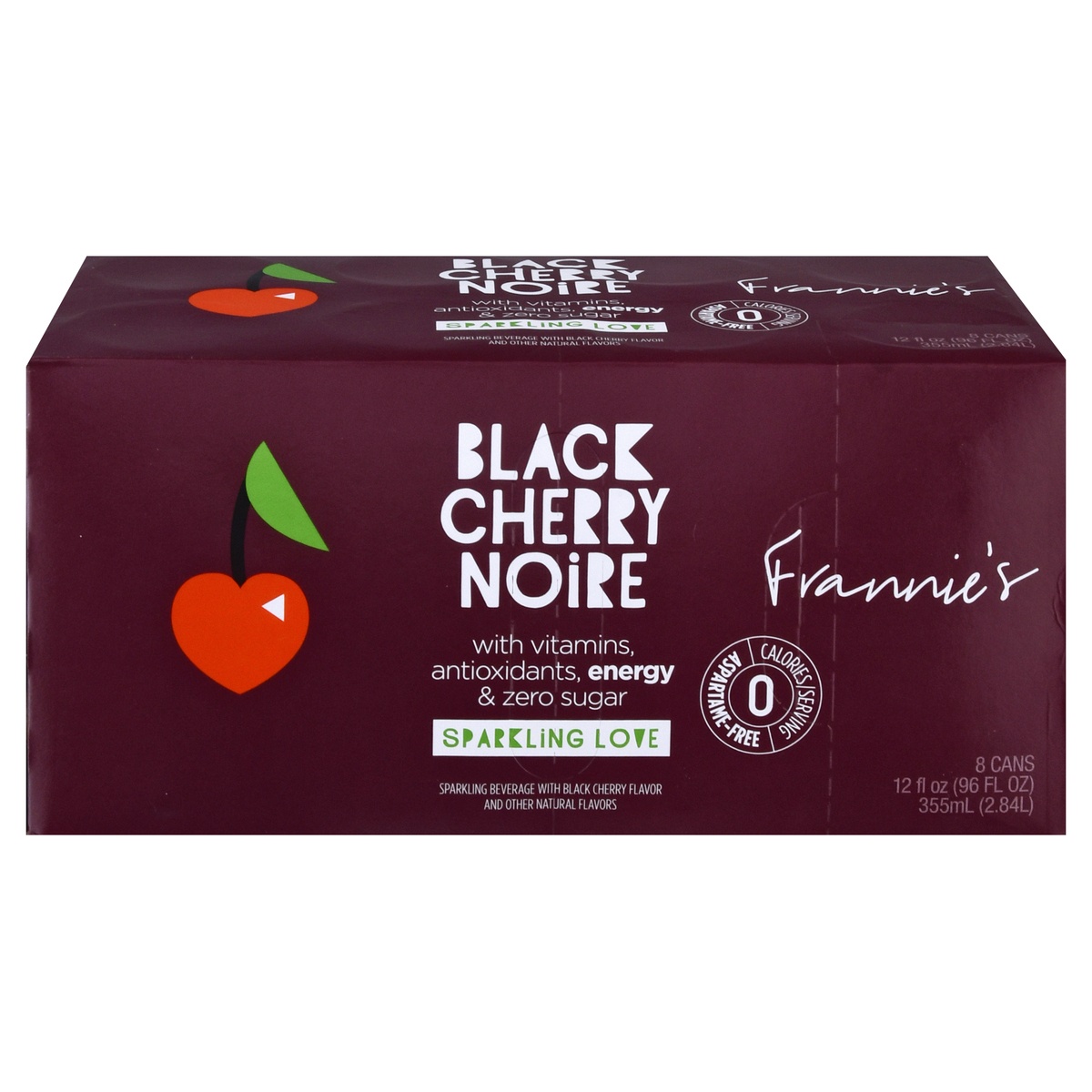 Frannie's Sparkling Beverage, Black Cherry Noire 8 ct Shipt
