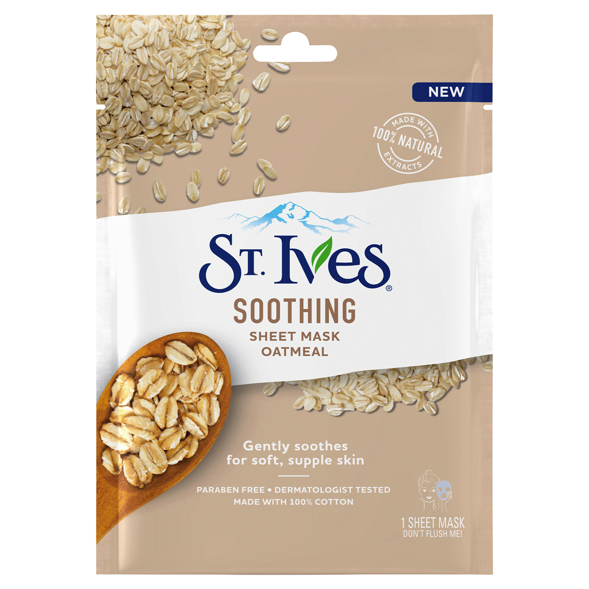 slide 2 of 10, St. Ives Nourish And Soothe Oatmeal Sheet Mask, 1 ct