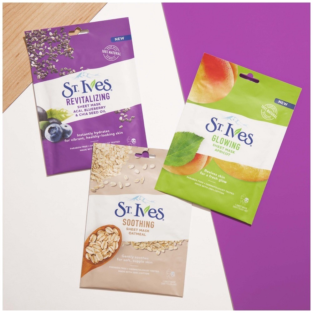 slide 4 of 10, St. Ives Nourish And Soothe Oatmeal Sheet Mask, 1 ct