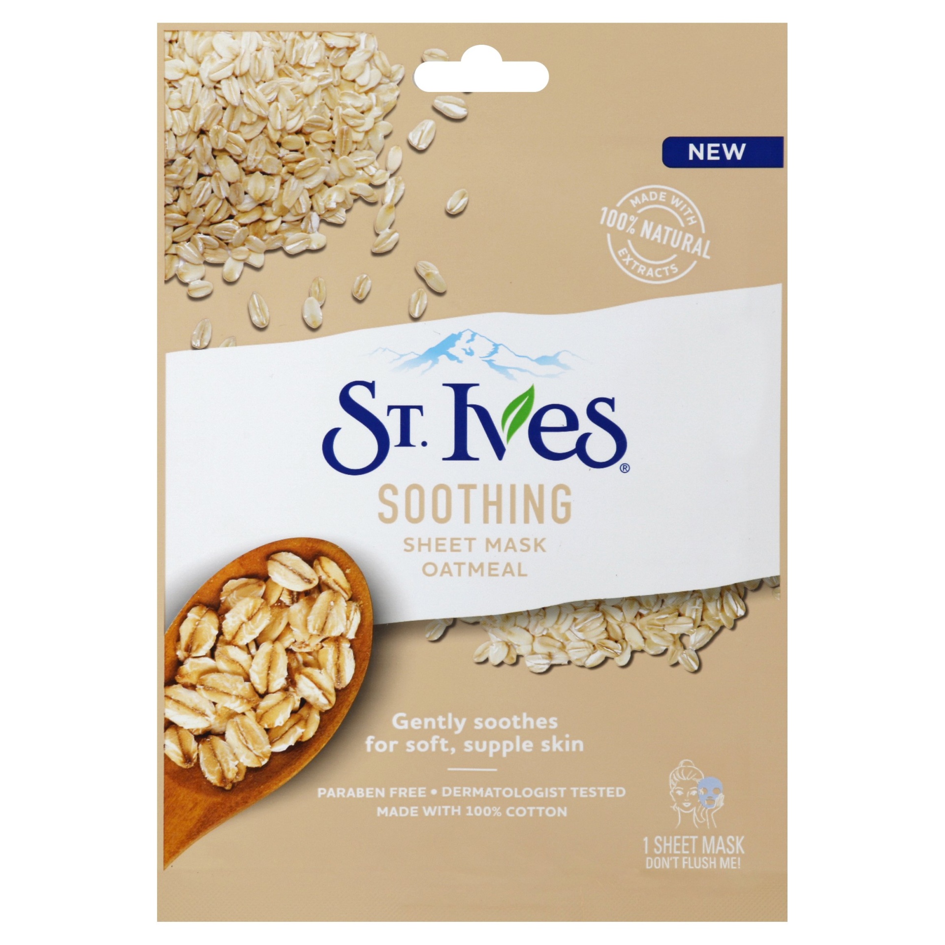 slide 1 of 10, St. Ives Nourish And Soothe Oatmeal Sheet Mask, 1 ct