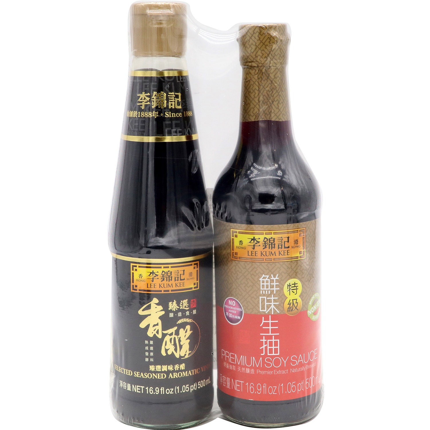 slide 1 of 1, Lee Kum Kee Lkk Aromatic Vinegar+Pre Soy Sauce Pack, 33.8 oz