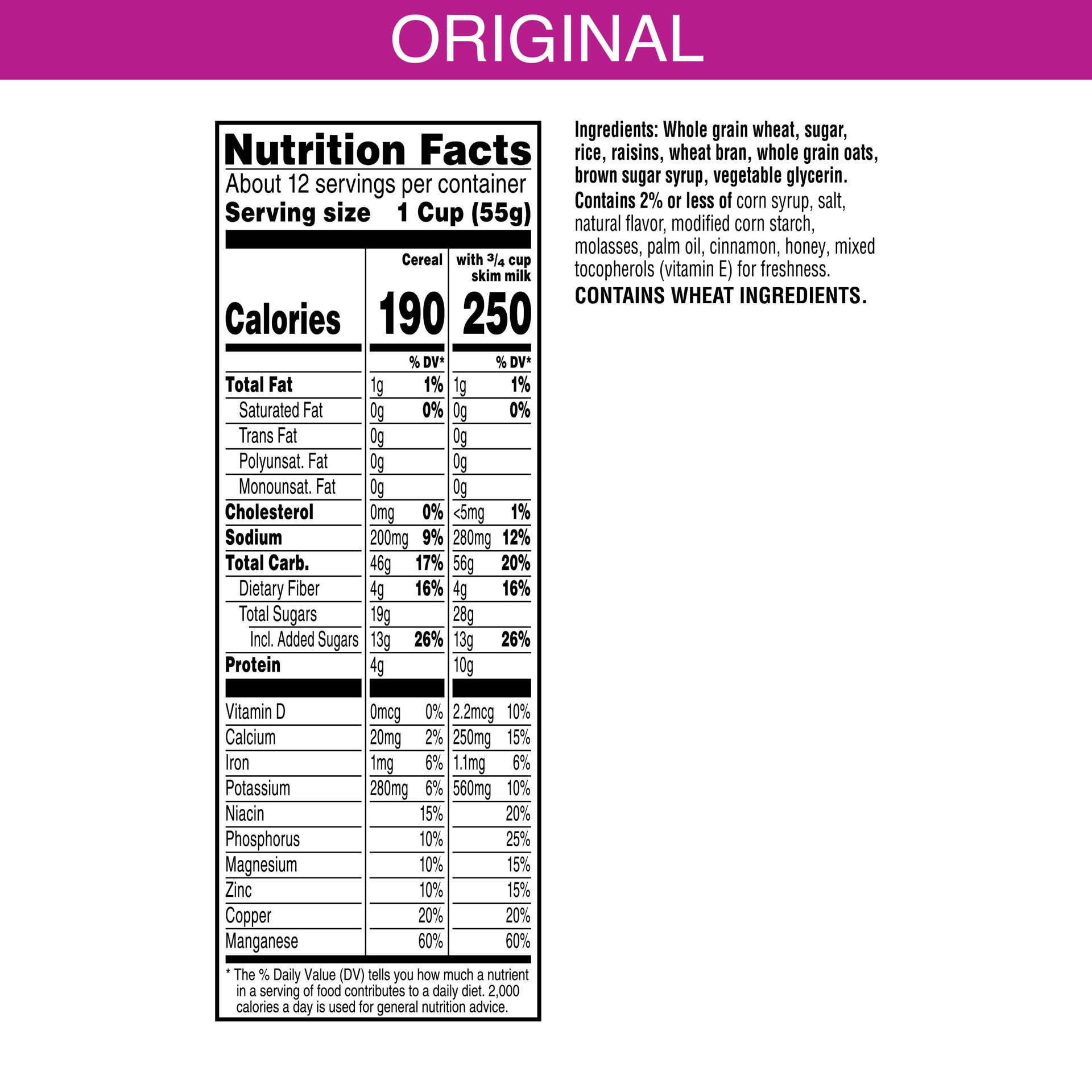slide 5 of 5, Raisin Bran Crunch Kellogg's Raisin Bran Crunch Breakfast Cereal , Fiber Cereal, 24.5 oz, 24.5 oz