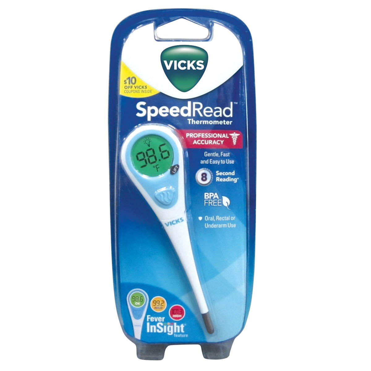 slide 1 of 2, Vicks Speedread Digital Thermometer White, 1 ct
