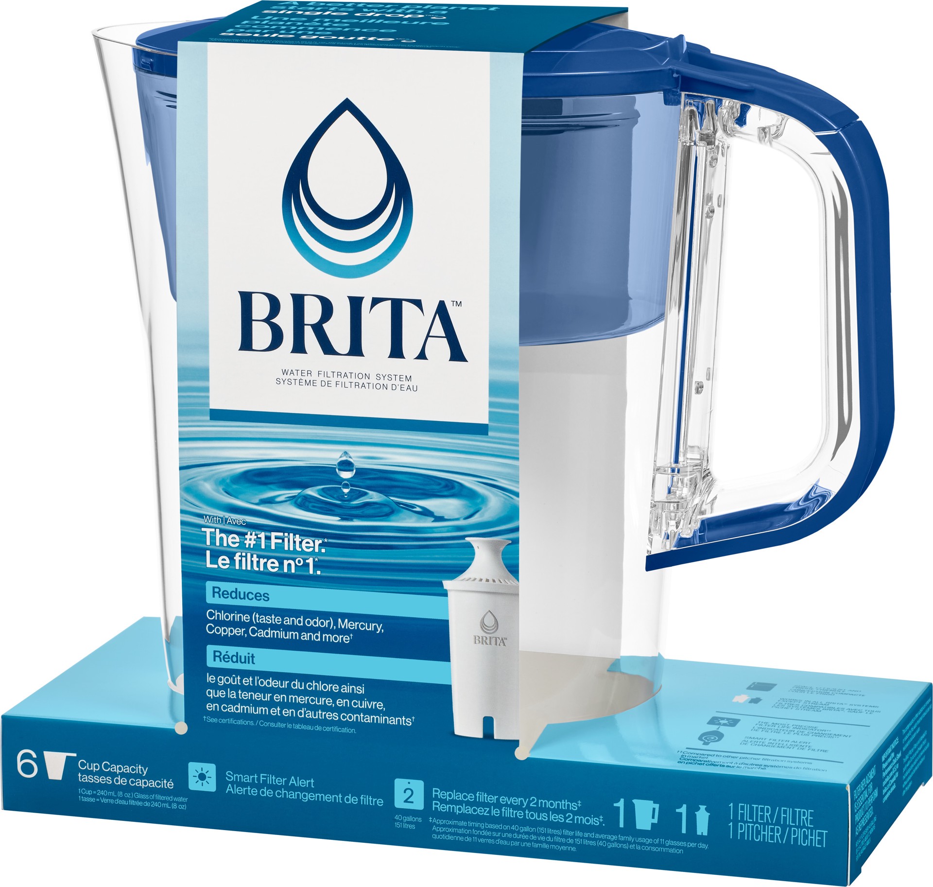 slide 5 of 5, Brita Small Cup with Standard Filter Red SoHo Water Filter Pitcher, 1 ct