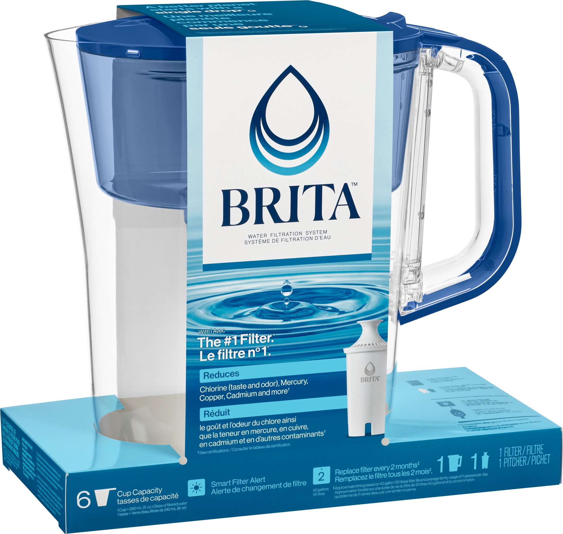 slide 2 of 5, Brita Small Cup with Standard Filter Red SoHo Water Filter Pitcher, 1 ct