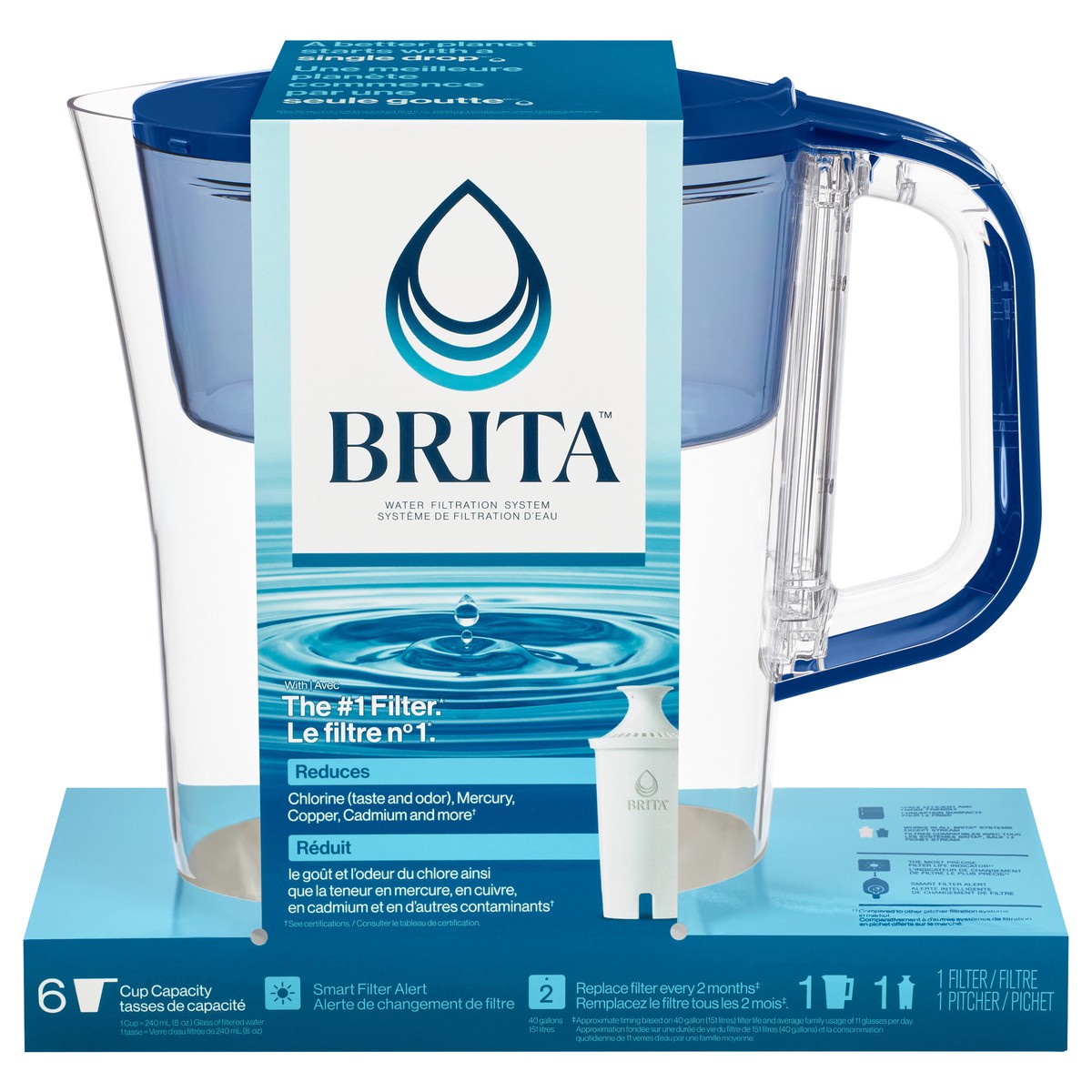 slide 1 of 5, Brita Small Cup with Standard Filter Red SoHo Water Filter Pitcher, 1 ct