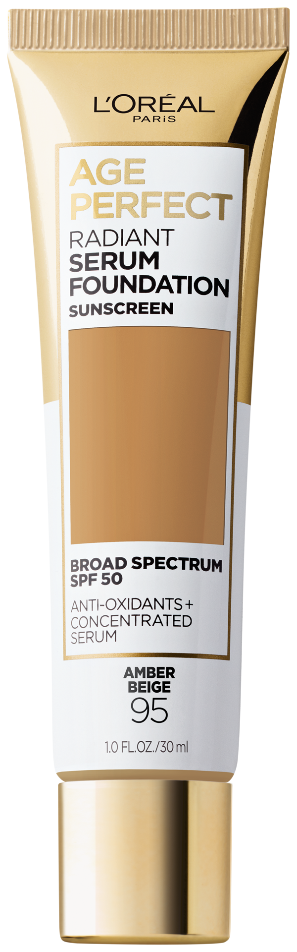 slide 1 of 1, L'Oréal Age Perfect Radiant Serum Foundation With Spf 50, Amber Beige, 1 oz