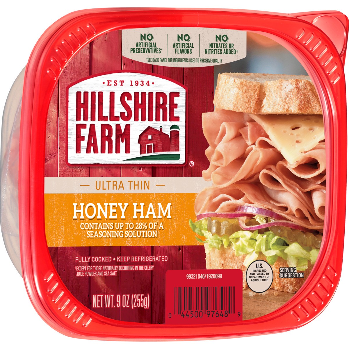 slide 5 of 5, Hillshire Farm Ultra Thin Sliced Honey Ham Sandwich Meat, 9 oz, 255.15 g