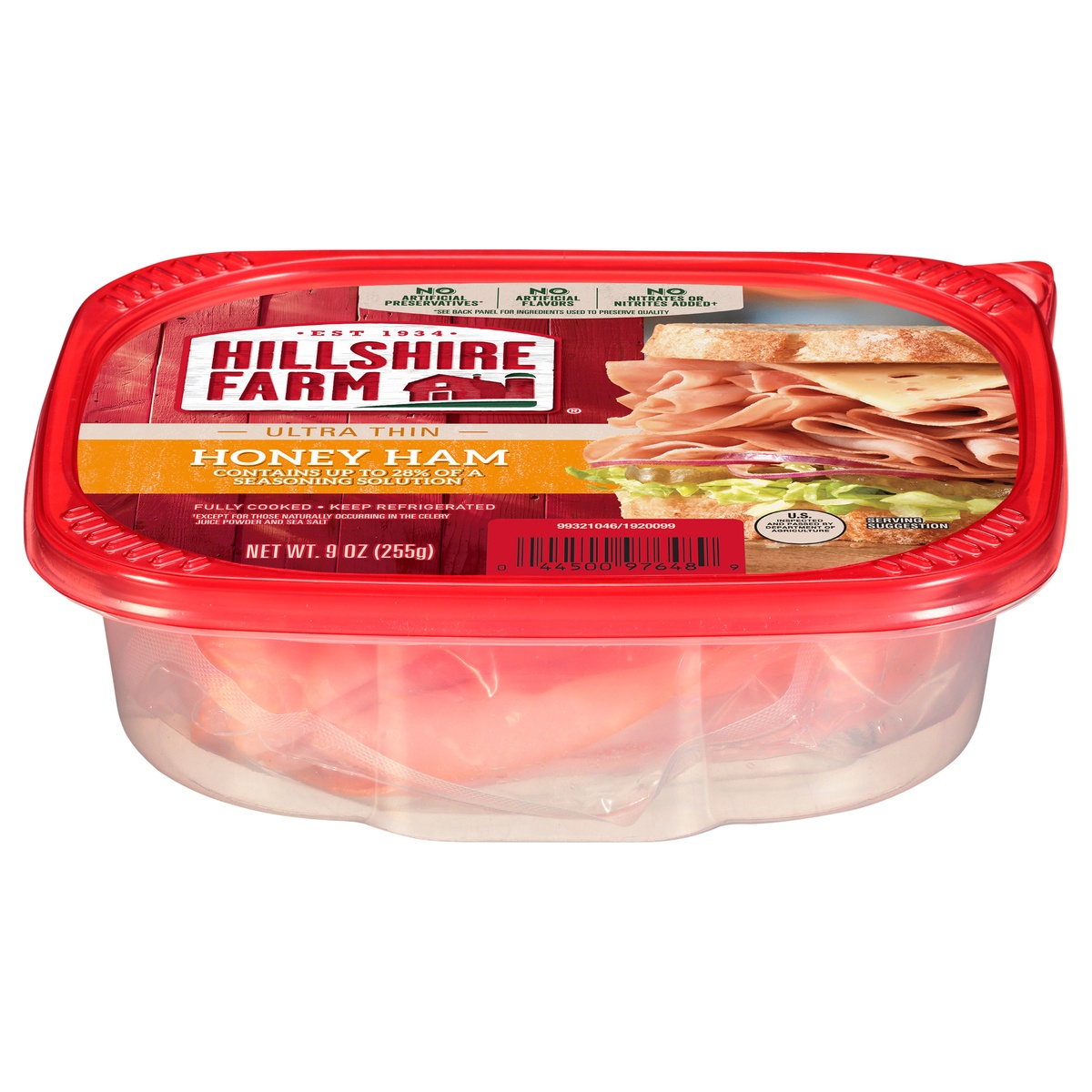 slide 1 of 1, Hillshire Farm Ultra Thin Sliced Honey Ham Deli Meat, 9 oz