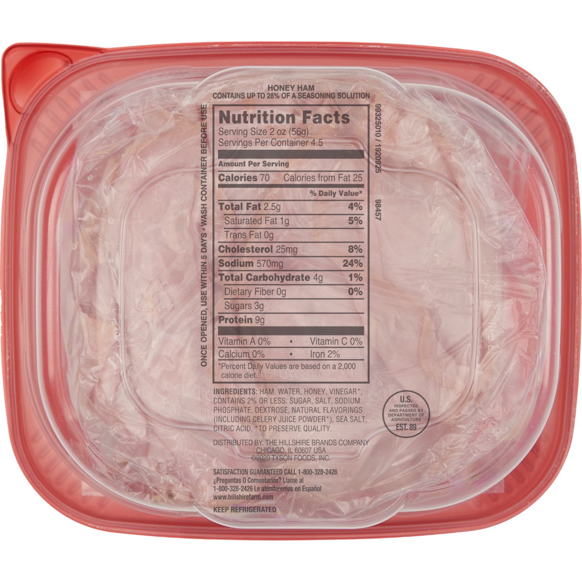 slide 3 of 5, Hillshire Farm Ultra Thin Sliced Honey Ham Sandwich Meat, 9 oz, 255.15 g