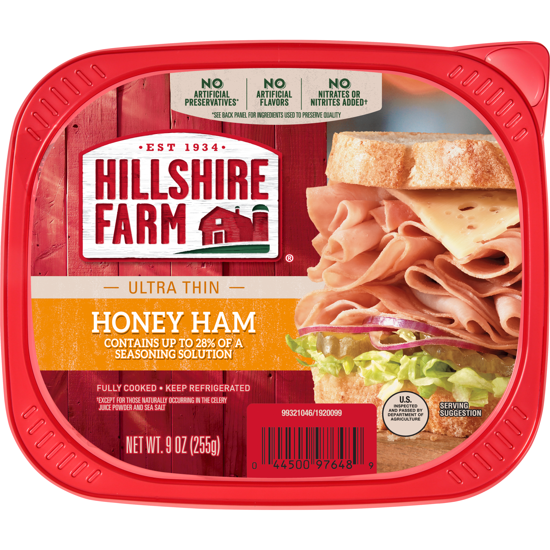 slide 1 of 6, Ultra Thin Sliced Honey Ham Deli Meat, 9 oz