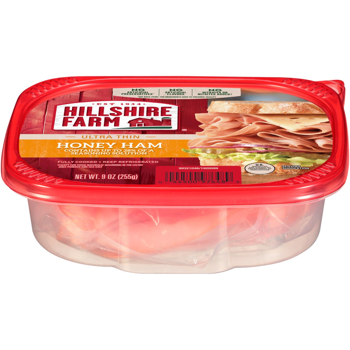 slide 1 of 5, Hillshire Farm Ultra Thin Sliced Honey Ham Sandwich Meat, 9 oz, 255.15 g