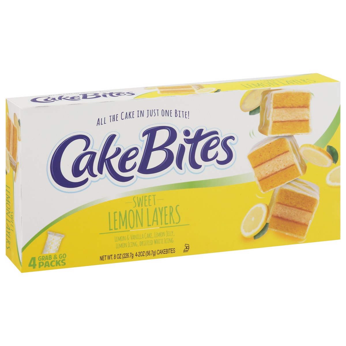 slide 2 of 9, Cakebites Sweet Lemon Layers Cake Snacks, 8 oz