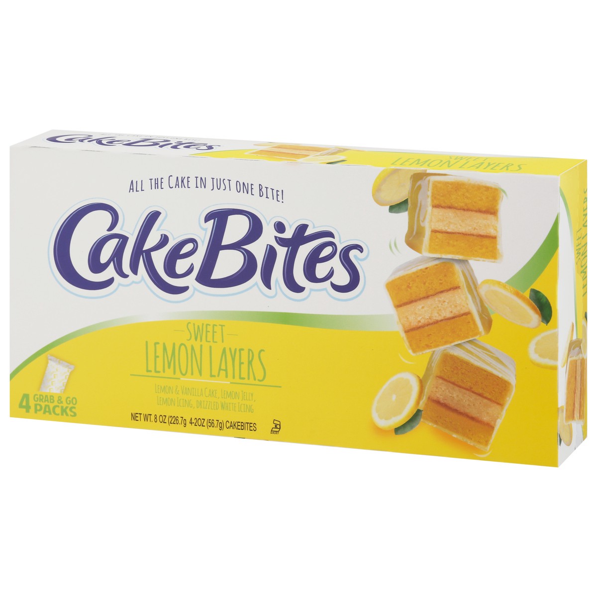 slide 3 of 9, Cakebites Sweet Lemon Layers Cake Snacks, 8 oz
