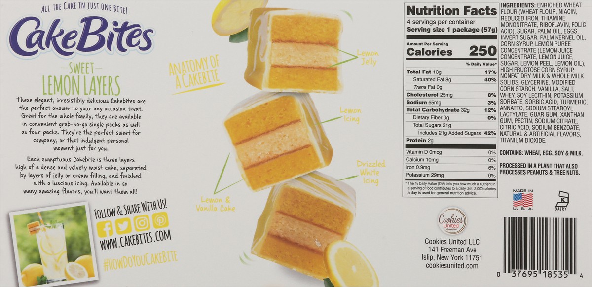 slide 5 of 9, Cakebites Sweet Lemon Layers Cake Snacks, 8 oz