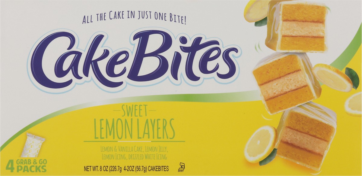 slide 6 of 9, Cakebites Sweet Lemon Layers Cake Snacks, 8 oz