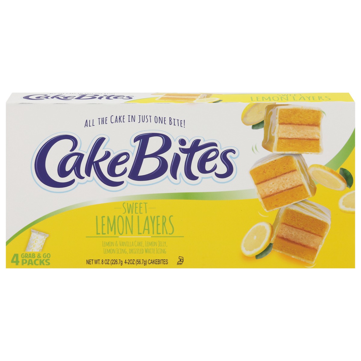 slide 1 of 9, Cakebites Sweet Lemon Layers Cake Snacks, 8 oz