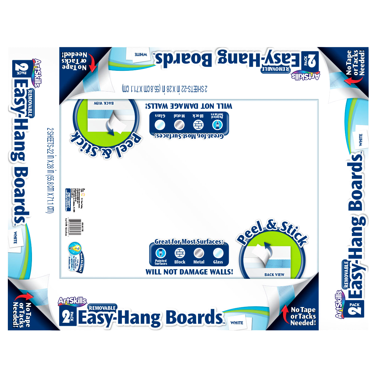 slide 1 of 1, ArtSkills Removable Easy Hang Boards - White, 2 ct