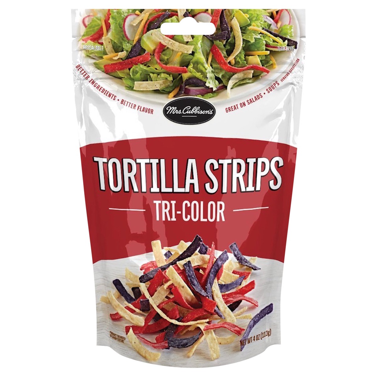 slide 1 of 3, Mrs. Cubbison's Tri-Color Tortilla Strips 4 oz, 4 oz