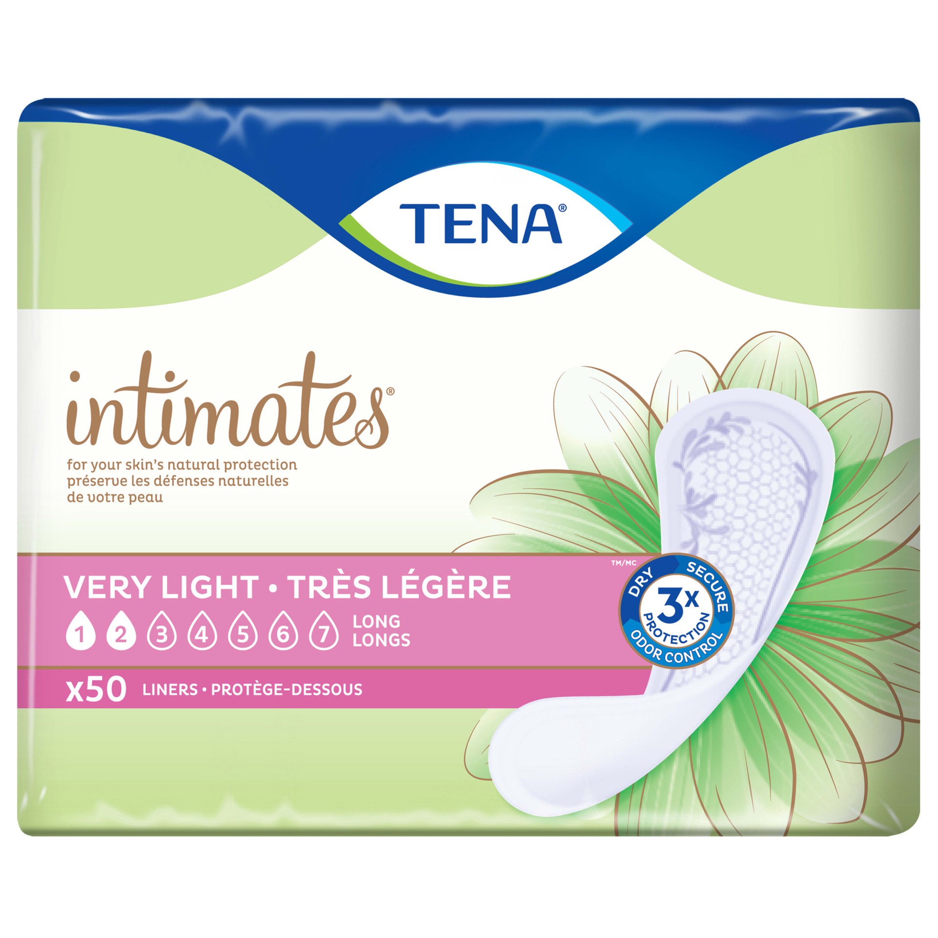slide 6 of 9, Tena Intimates Very Light Long 2 Liners 50 ea, 50 ct