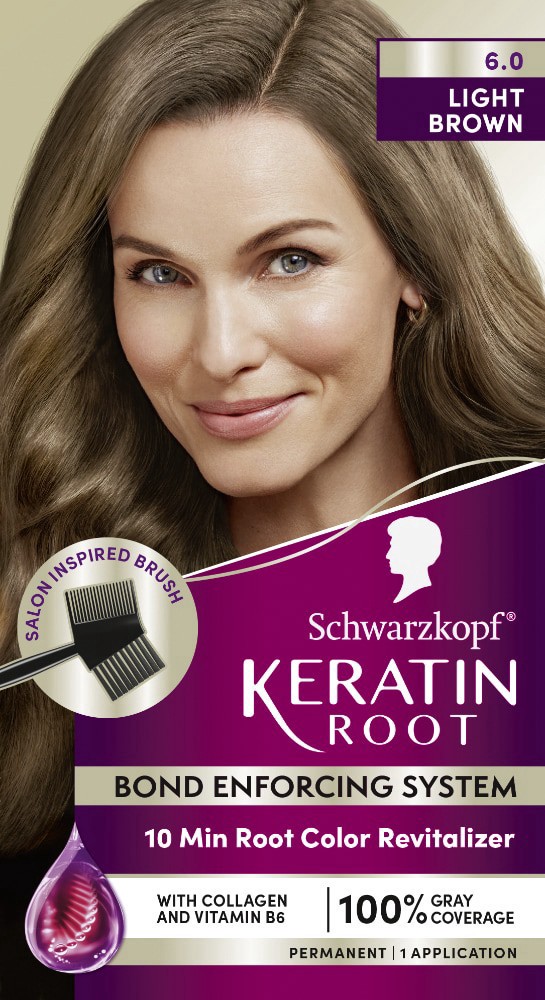 slide 2 of 3, Schwarzkopf Keratin Root 6.0 Light Brown Permanent Hair Color 1 Each, 1 ct