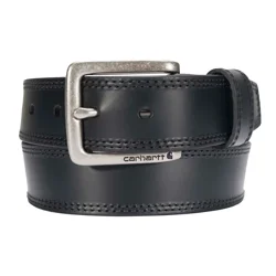 Carhartt Leather Engraved Buckle Belt, Black, Size 46