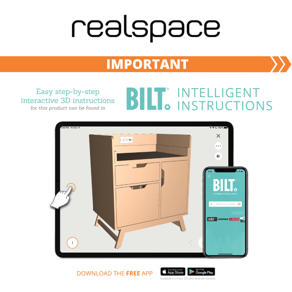 slide 8 of 10, Realspace Nashira 27"W Tech Station Printer Stand, Light Oak/Gray, 1 ct