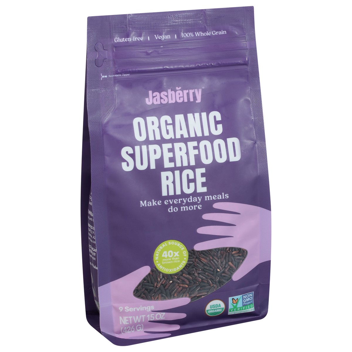 slide 8 of 9, Jasberry Superfood Organic Rice 15 oz, 15.