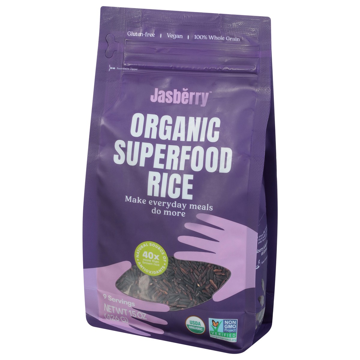 slide 5 of 9, Jasberry Superfood Organic Rice 15 oz, 15.