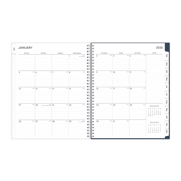 slide 7 of 8, 2025 Blue Sky Weekly/Monthly Planning Calendar, 8-1/2"" X 11"", Seneca Blue Frosted, January To December, 148901, 1 ct
