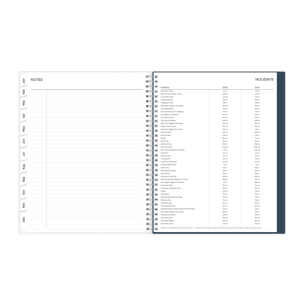 slide 8 of 8, 2025 Blue Sky Weekly/Monthly Planning Calendar, 8-1/2"" X 11"", Seneca Blue Frosted, January To December, 148901, 1 ct